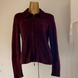 Liz Claiborne 2-Way Zip Front Knit Cardigan Size Small